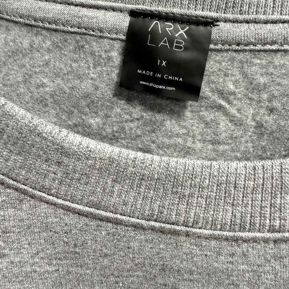 NWT! ARX LAB Gray Sweatshirt – Size 1X - Picture 3 of 3